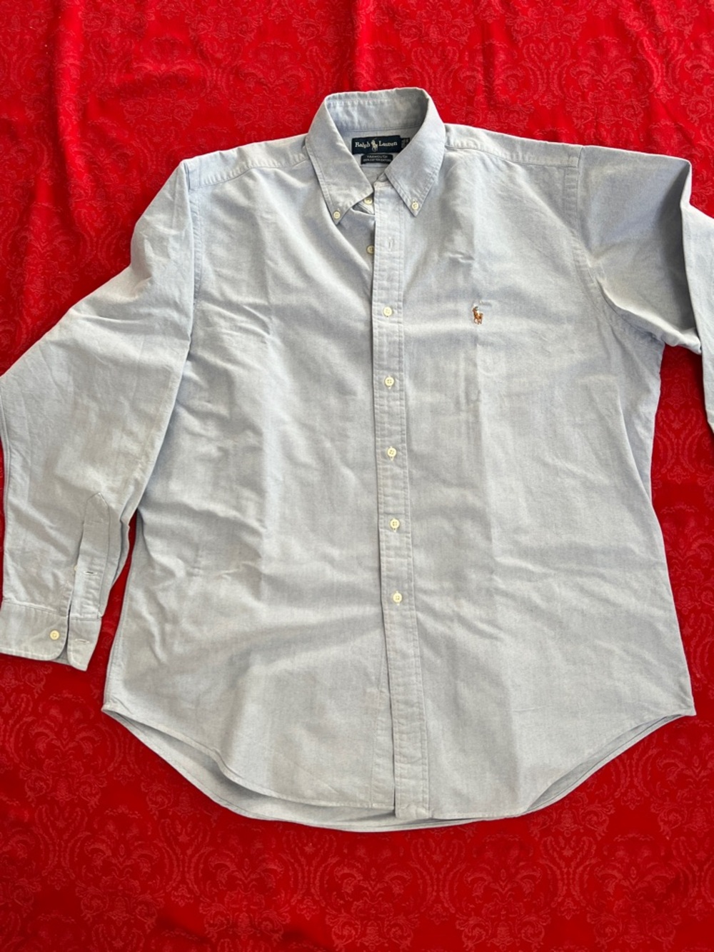 Polo Ralph Lauren Men’s 16.5 36 Light Blue Oxford Button-Down Shirt Pony Logo